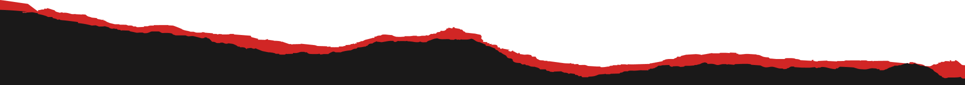 A red and black mountain with green background